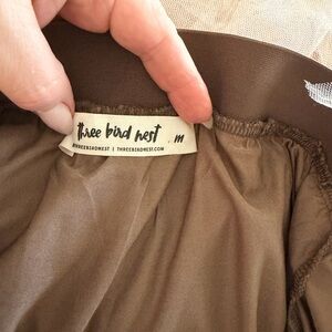 Three Bird Nest Chocolate Brown long layered skirt